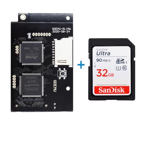 V5.15b GDEMU Optical Drive Simulator for Sega Dreamcast VA1 - Enhanced Game Play with 32GB Storage Card - Black, Compatible Upgrade for Gaming Consoles