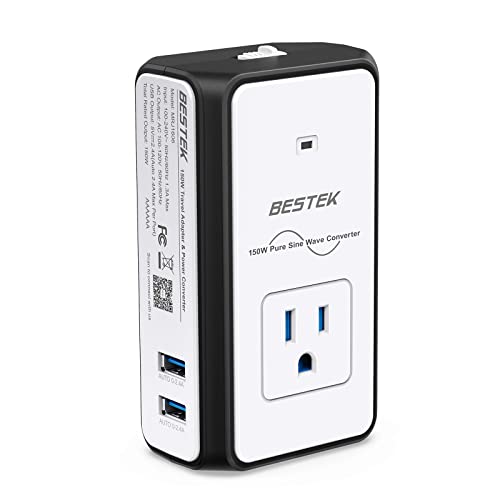 BESTEK Voltage Converter 220v to 110v, Travel Adapter Converter, Step Down, Travel Adapter Converter Combo 4.2A Dual Smart USB UK/AU/US/EU Worldwide Plug
