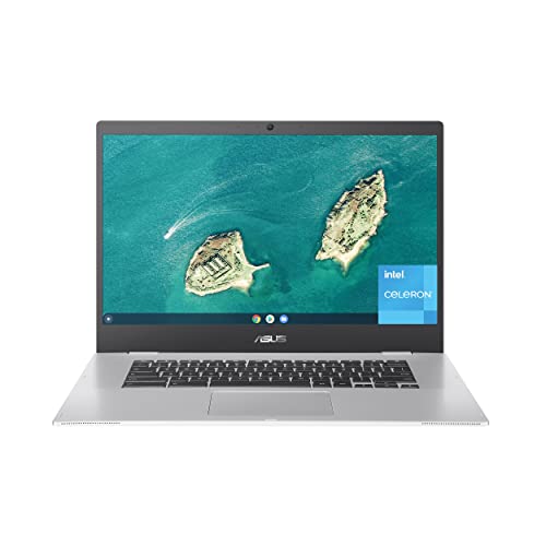 ASUS CX1500CNA-AS84F Chromebook CX1, 15.6' Full HD NanoEdge Display, Intel Celeron N3350 Processor, 64GB eMMC Storage, 8GB RAM, Chrome OS, Transparent Silver, CX1500CNA-AS84F