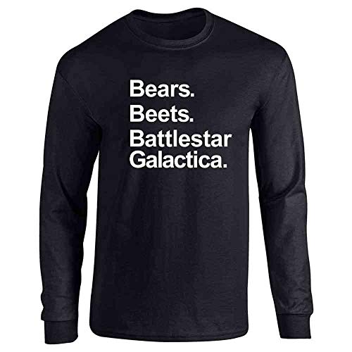 Pop Threads Bear Beets Shirt Office Full Long Sleeve Tee Black M