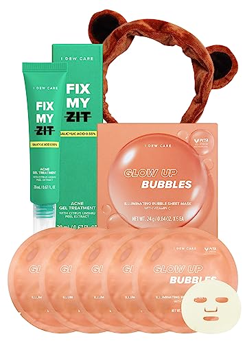 I Dew Care Glow up Bubble Fix My Zit Set with Headband