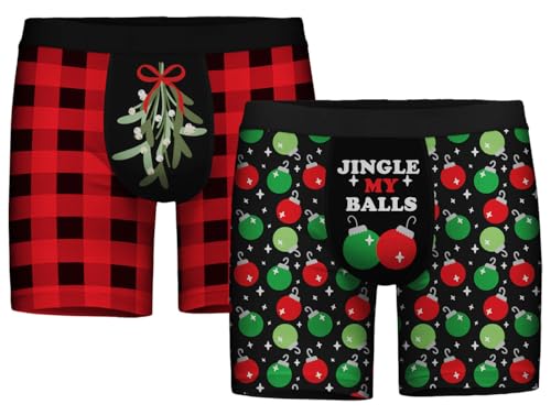 Tipsy Elves Multicolor Men's Naughty Nativity Boxer Briefs - 2 Pack Size Large
