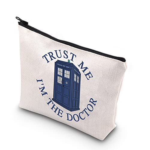 WCGXKO Doctor Tv Show Gift Doctor Tv Lover Gift Police Box Theme Zipper Pouch Makeup Bag (A DOCTOR T)