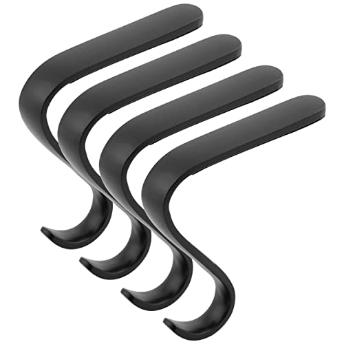 BIRDROCK HOME 4 Pack Christmas Stocking Mantel Hooks - Holder - Mantle Fireplace Topper - Metal Hanger for Stockings - Home Décor Stand (4 Pack - Mantel Hooks)