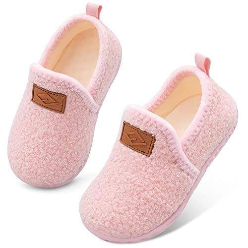 Lefflow Toddler Girl Slippers Socks House Slippers Toddler Outdoor Walking Shoes Toddler Gifts for Girls Pink Size 7-7.5
