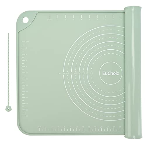 EuChoiz Silicone Pastry Mat 24'*16' Extra Thick Non Stick Baking Mat Food Grade Silicone Dough Rolling Bake Mat with Edge Heightening