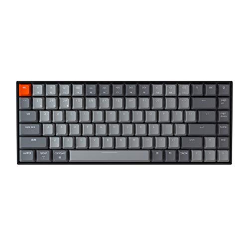 Keychron K2 75% Layout Bluetooth Mechanical Keyboard with Gateron G Pro Blue Switch/White LED Backlit/USB C/Anti Ghosting/N-Key Rollover/Compact 84 Key Wireless Keyboard for Mac Windows-Version 2