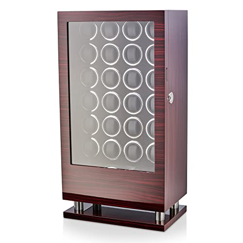 24 Watch Winder with Fingerprint Lock and Large Storage Drawer (Ebony)