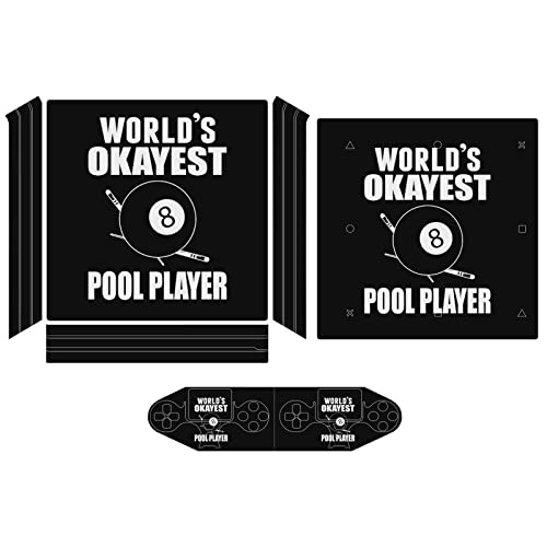 Pool Player Funny Billiards Sticker for P-S-4 Slim Controller Full Protector Skin Cover Wrap Decal Compatible with P-S-4 Pro