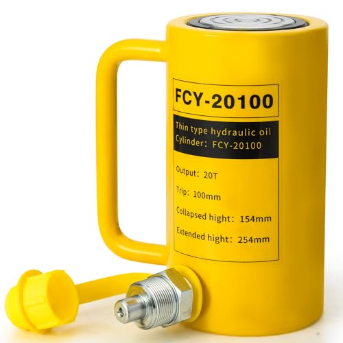 DOOROOM 20 Ton Hydraulic Cylinder Jack 4” Stroke Hydraulic Ram Jack Porta Power Single Acting Lifting Cylinder Automatically Retract Split Hydraulic Lifting Cylinders