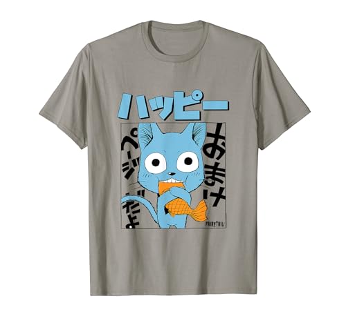 Fairy Tail Manga Happy Eating Fish T-Shirt
