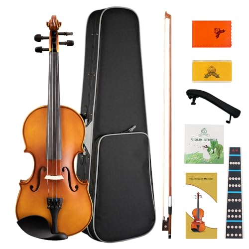 Yasisid Violin Stringed Musical Instruments,For Beginner & Adults,with Hard Case,Bow, Rosin,Shoulder Rest,Extra Strings,Violin Full Set 4/4