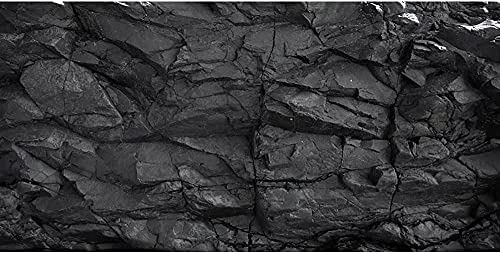 AWERT 48x24 inches Stone Aquarium Background Black Rock Fish Tank Background Rocky Terrarium Background Polyester Background
