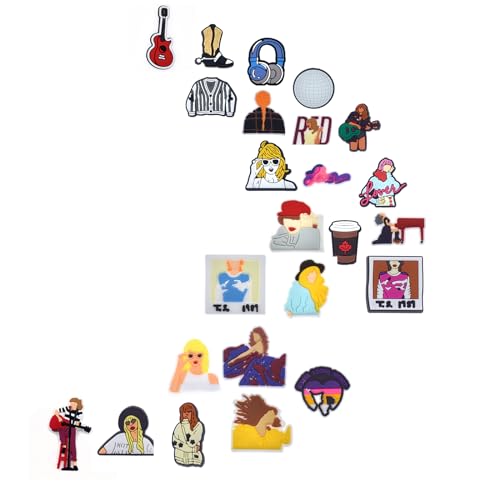 25PCS Singer Shoe Charms Singer Shoe Decoration Pop Singer Shoe Accessories Charms Singer Shoe Decoration Charms for Women Men Party Fans Gifts(Singer-TL)