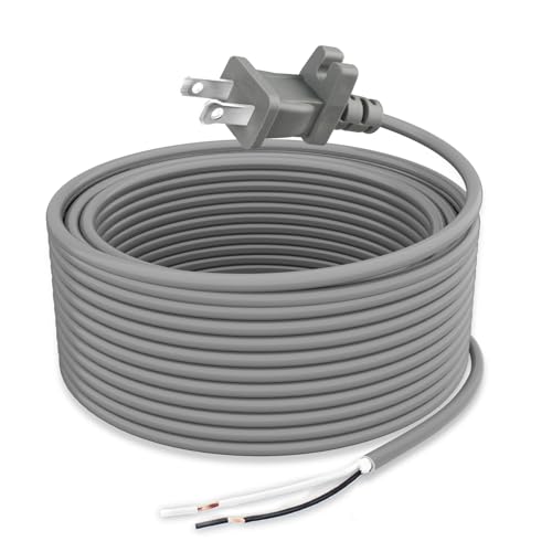 36ft Upright Vacuum Cleaner Replacement Cord for Shark Bissell Hoover Electrolux Eureka Sanitaire Kenmore AC Gray Extension Cord