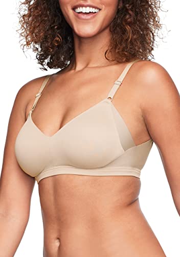 Warner's womens No Side Effects Underarm and Back-smoothing Comfort Wireless Lift T-shirt Rn2231a T Shirt Bra, Butterscotch, Large US
