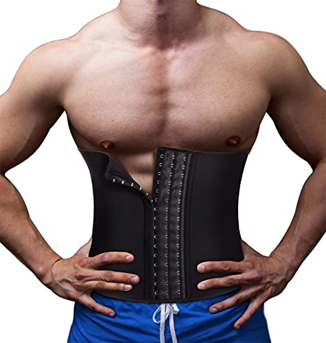 TAILONG Body Slimmer Underwear Waist Trainer for Men Weight Loss Abdomen Toning Shaper Neoprene Sweat Belt (Black, 2XL)