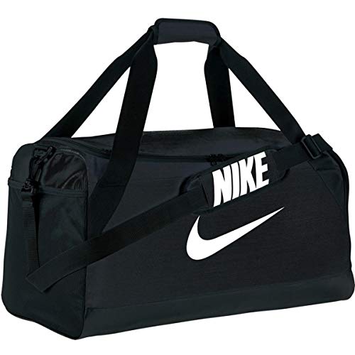 NIKE Brasilia Training Duffel Bag, Black/Black/White, Medium
