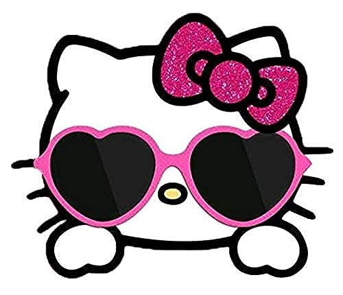 Hello Kitty with Sunglasses Cartoon - Sticker Graphic - Weatherproof & Long Lasting Sticker