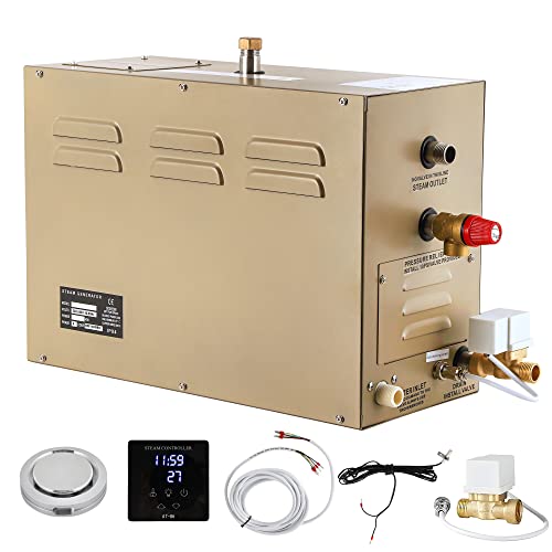 CGOLDENWALL 10.5KW Commercial Self-Draining Steam Generator Shower System Home Steam Bath Spa Generator 30 min to 12 Hours Auto Drain 95-131℉ for Suitable Space Heating 10.5 m³/371 Cubic feet (10.5KW)