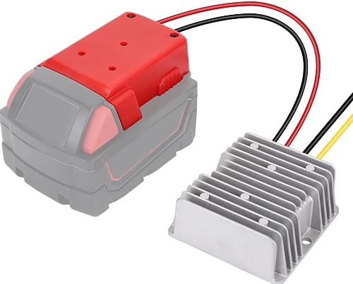 Mellif DC Power Adapter for Milwaukee 18V Max Battery, 18V to 12V Step Down Voltage Converter, 180W Inverter Automatic Buck Converter Regulator for Golf Cart Led Strip Light (Battery NOT Included)