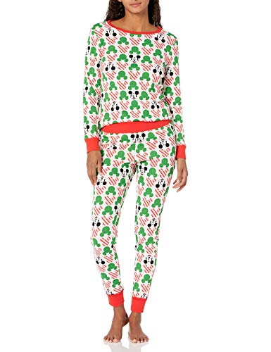 Amazon Essentials Disney Women's Snug-Fit Cotton Pajama Sleepwear Sets, Mickey - Womens Snug-fit, X-Large