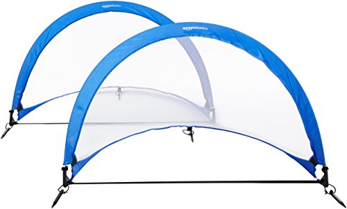 Amazon Basics Pop-Up Soccer Goal Net Set with Carrying Case - 4 Feet, Blue