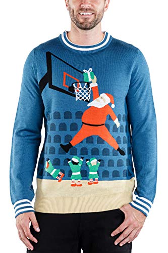 Tipsy Elves Men's Blue Jingle Baller Ugly Christmas Sweater Size Medium