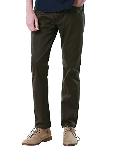 Match Men's Slim Tapered Casual Pant #8037(30W x 31L,8037 Army Coffee)