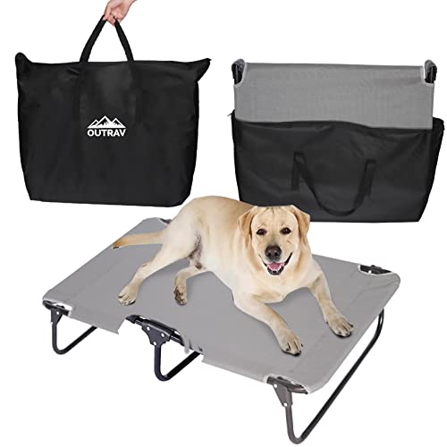 Elevated Dog Cot with Steel Frame – Foldable Raised Play & Rest Bed for Dogs & Cats – Heavy Duty Strong Material Dog Bed, No Assembly Required