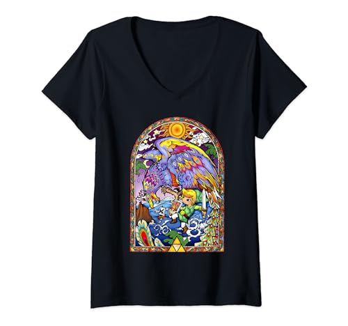 Womens Legend of Zelda Wind Waker Kargaroc Glass V-Neck T-Shirt