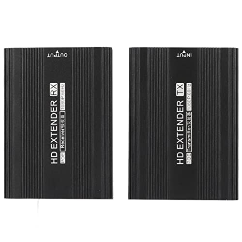 Over Ethernet Cat 6 Extender, 656ft 100V‑240V Rich Detail HD Multimedia Interface Extender POE Single Power for OS X for Linux (US Plug)