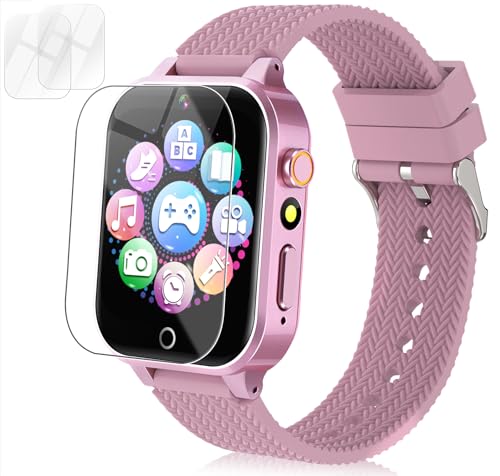 BEIARA Smart Watch for Kids Girls Toys with 26 Games Audiobook Learn Card Music Player Flashlight Pedometer Camera Educational Toys Birthday Gift for Kids Ages 3-12 with Screen Protector (Pink)