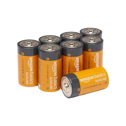Amazon Basics 8-Pack C Cell Alkaline All-Purpose Batteries, 1.5 Volt, 5-Year Shelf Life