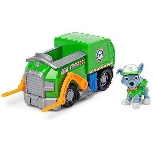 Paw Patrol, Rocky’s Recycle Truck Vehicle with Collectible Figure, Preschool Toys for Boys & Girls Ages 3 and Up