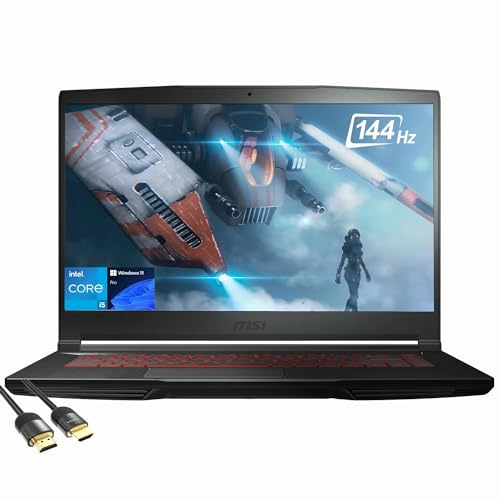 MSI GF63 Thin Gaming Laptop, 15.6' FHD IPS 144Hz Display, 11th Gen Intel 6-Core i5-11400H, GeForce RTX 3050, 32GB RAM, 1TB PCIe SSD, Thunderbolt 4, WiFi6, Backlit Keyboard, PDG HDMI Cable, Win 11 Pro
