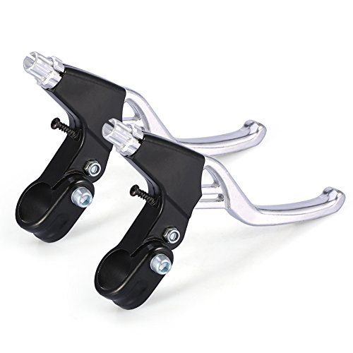 Yiio 1 Pair Bike Brake Levers, Universal Handlebar Aluminum Alloy Bicycle Handle for for Mountain Bike, Kids Bike, Folding Bike, MTB BMX 2.2cm Diameter (Silver)