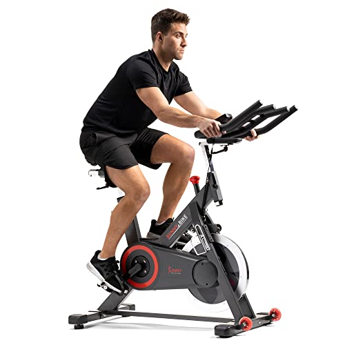 Sunny Health & Fitness Premium Indoor Cycling Smart Stationary Bike with Exclusive SunnyFit App Enhanced Bluetooth Connectivity - SF-B1805SMART Grey