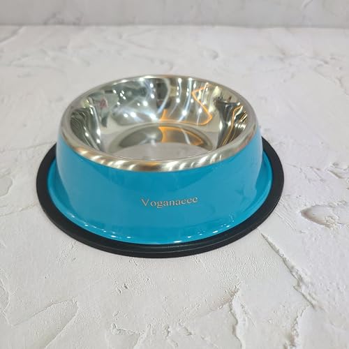Voganacee Anti-Slip Stainless Steel Dog Bowl - Safe, Durable and Odor Free