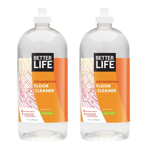 Better Life Floor Cleaner - Liquid Multipurpose Cleaner for Wood, Tile, Laminate, Vinyl, Bamboo - Hardwood Floor Cleaner for Mopping - Citrus Mint, 32 Fl Oz (Pack of 2)