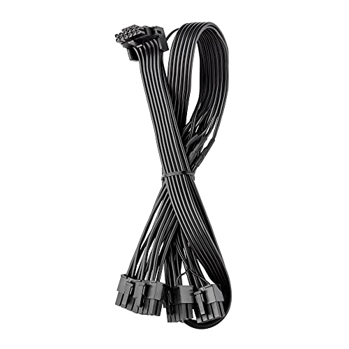 CableMod Basics E-Series 12VHPWR 90 Degree PCI-e Cable for EVGA G/G+ / P/P+ / T - Variant B (Black, 16-pin to Quad 8-pin, 60cm)