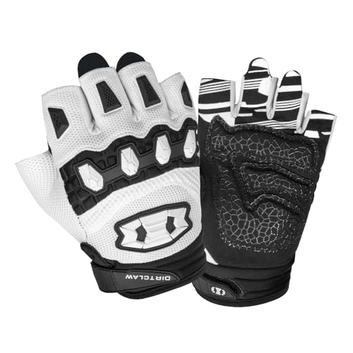 Seibertron Adult Dirtclaw Gloves - BMX MX ATV MTB Road Racing Mountain Bike Cycling Gloves White L