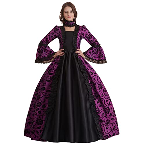 Abaowedding Women's Victorian Rococo Dress Inspiration Maiden Costume Vintage Dress XXXL Purple