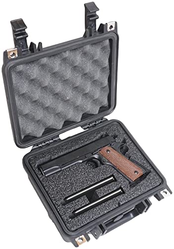Case Club 1911 & 6 Magazine Pre-Cut Heavy Duty Waterproof Pistol Case (Accommodates under barrel attachment)
