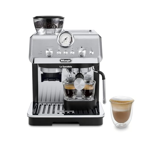De’Longhi La Specialista Arte EC9155MB, Espresso Machine with Grinder, Bean to Cup Coffee & Cappuccino Maker with Professional Steamer, My Latte Art Milk Frother,Barista SS Kit Included, 1450W, Metal