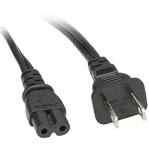 AC Power Cord Playstation 3 'Slim Edition' 2-Prong 2 Port 8 Type End 5in Playstation 4 PS4 Playstation 3 PS3 Playstation 2 PS2 Playstation 1 PS1 Play Station LIONX