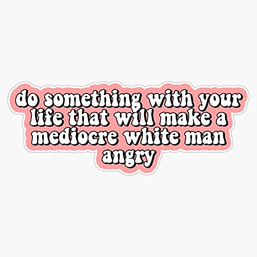 Do Something With Your Life That Will Make A Mediocre White Man Angry Bumper Sticker Vinyl Decal 5 inches