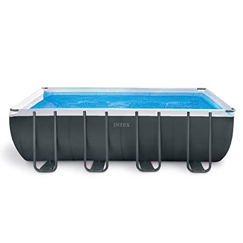 INTEX 26355EH Ultra XTR Deluxe Rectangular Above Ground Swimming Pool Set: 18ft x 9ft x 52in – Includes 1500 GPH Sand Filter Pump – SuperTough Puncture & Rust Resistant – Easy to Assemble
