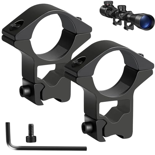 LONSEL 1'' Dovetail Scope Rings, 2Pcs High Profile 1 Inch 11mm Dovetail Scope Mount Ring for 3/8'' 11mm Dovetail Rails