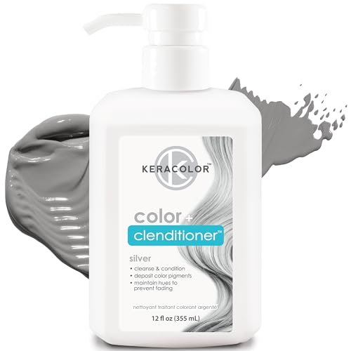 KERACOLOR Clenditioner SILVER Hair Dye - Semi Permanent Hair Color Depositing Conditioner, Cruelty-free, 12 Fl. Oz